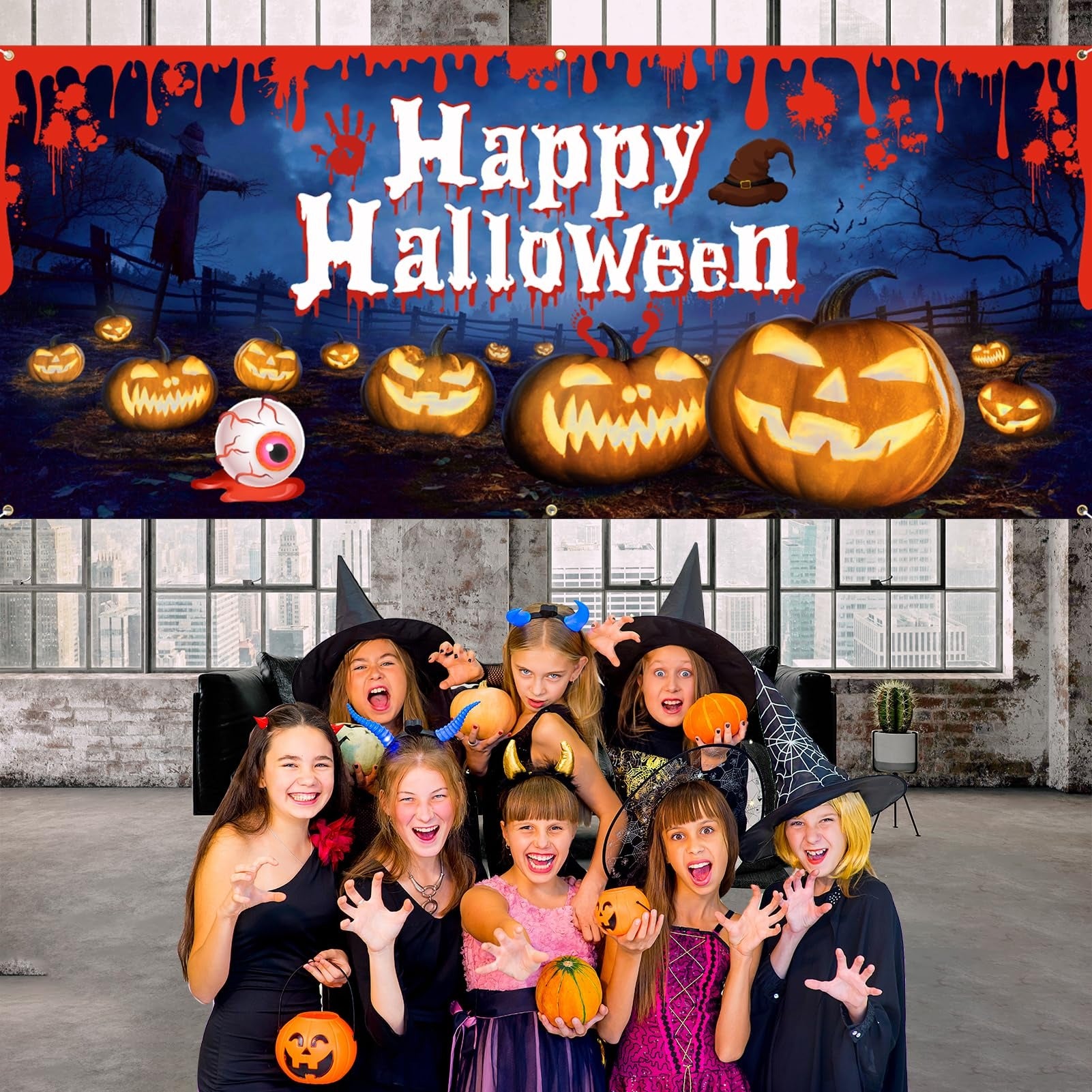Happy Halloween & Harvest Pumpkin | Halloween Garage Door Banner Cover