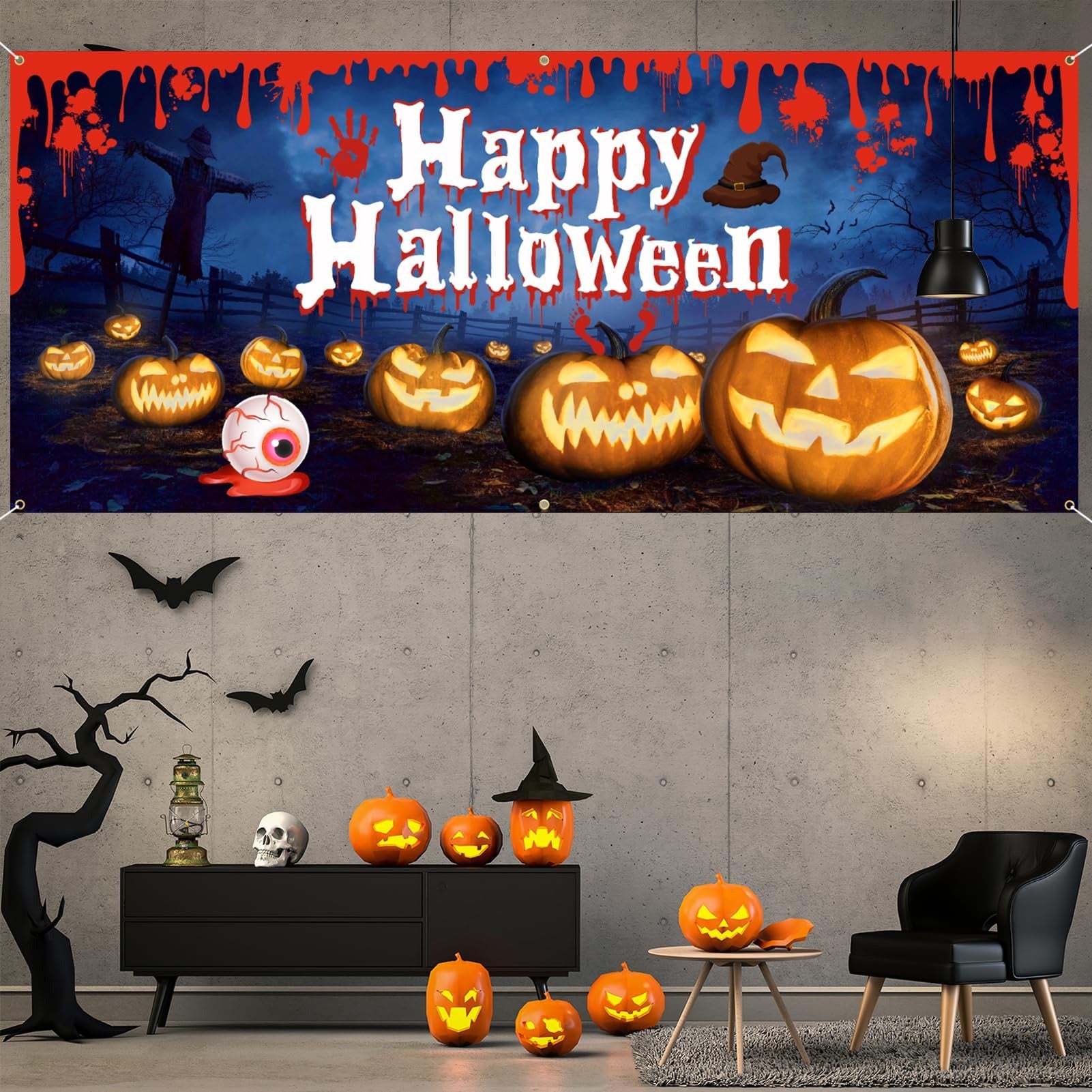 Happy Halloween & Harvest Pumpkin | Halloween Garage Door Banner Cover