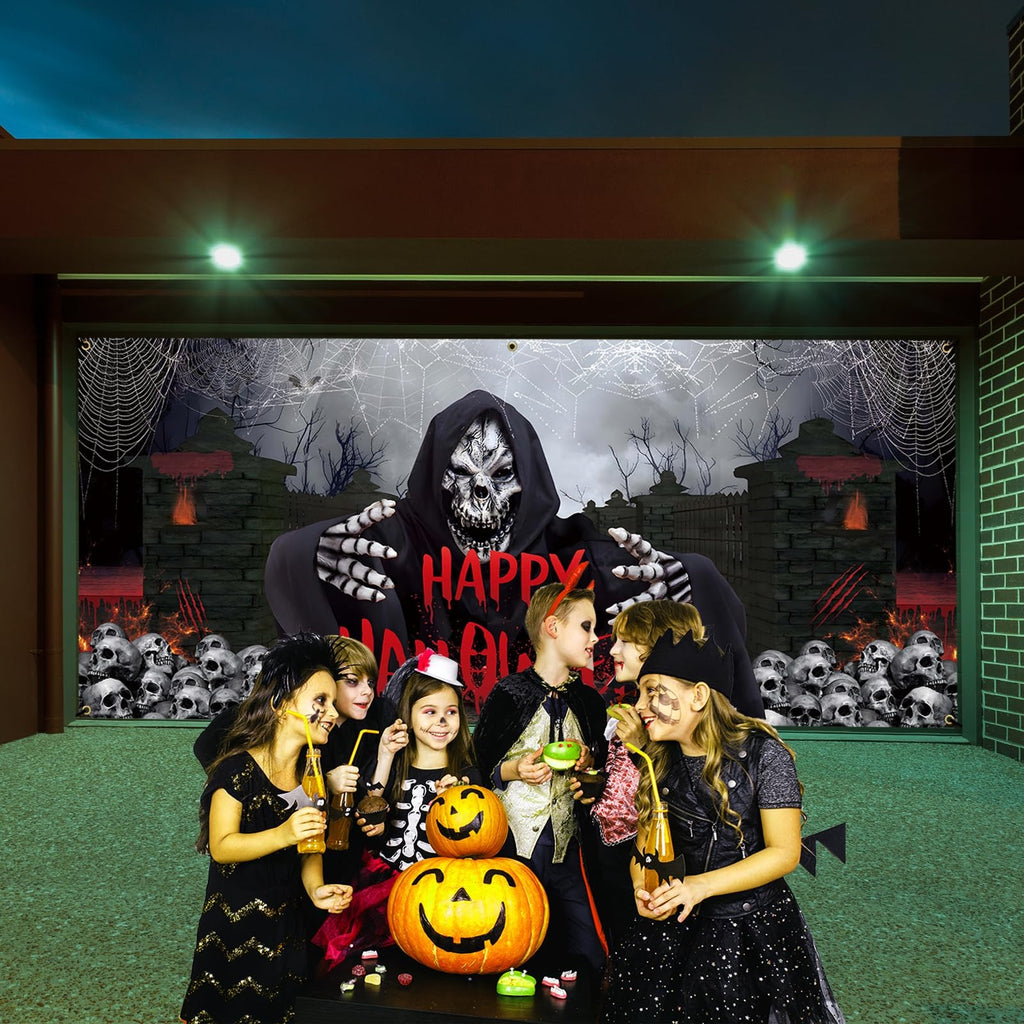 Scary Grim Reaper Mural | Halloween Garage Door Banner Cover