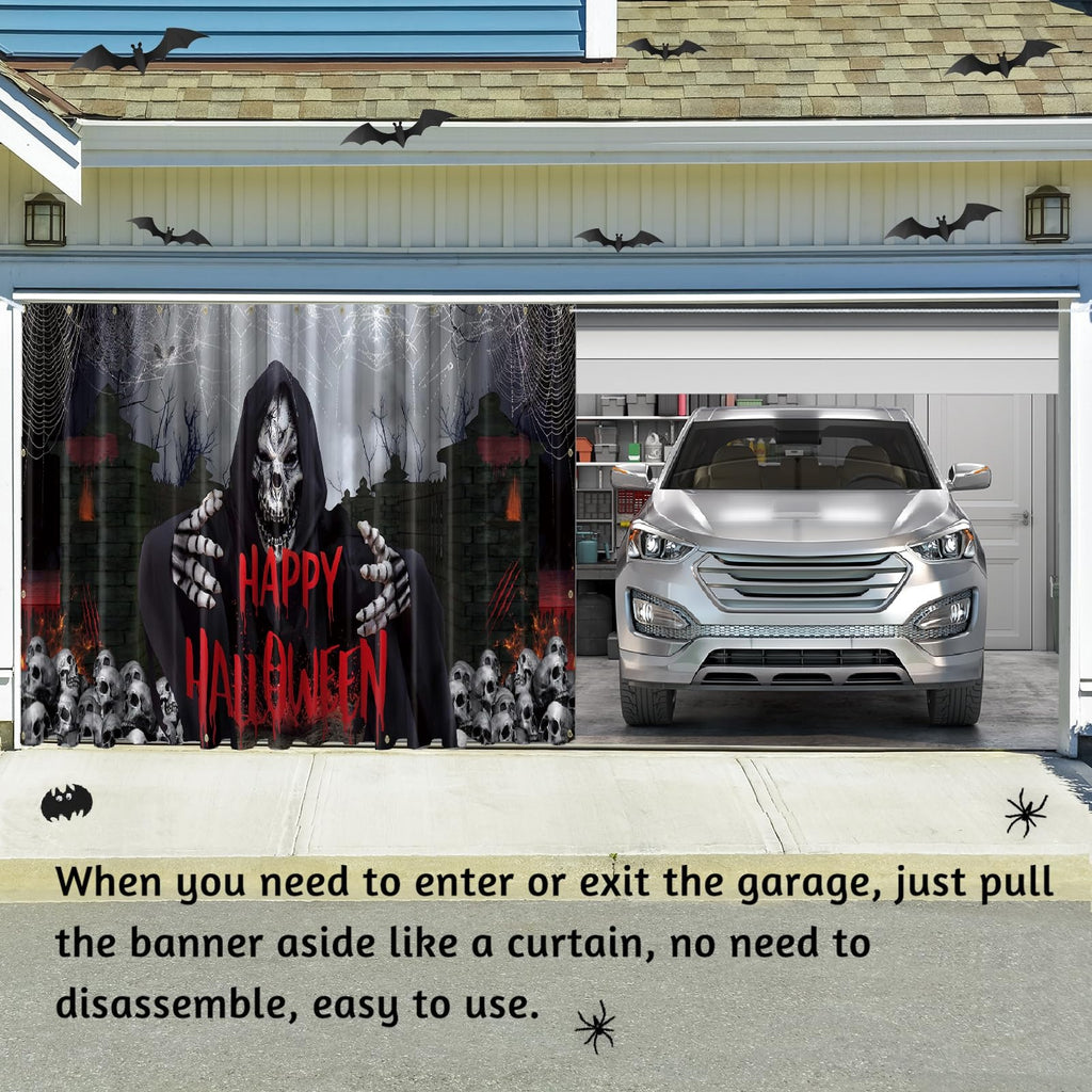 Scary Grim Reaper Mural | Halloween Garage Door Banner Cover