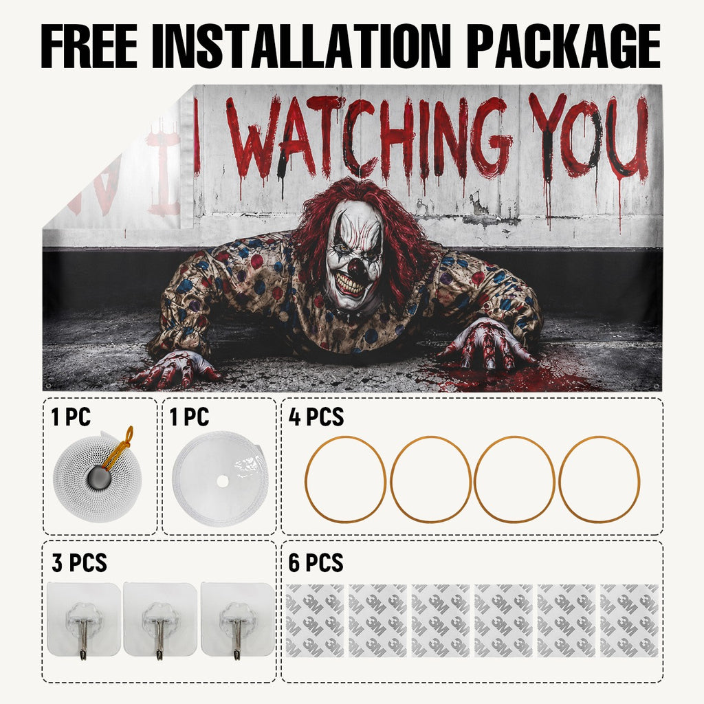 Zombie Monster & Glowing Eyes | Halloween Garage Door Banner Cover