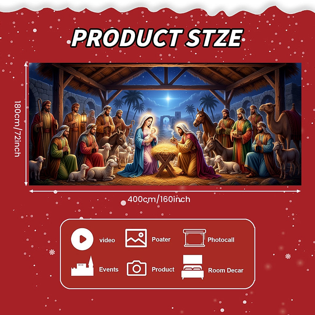 Nativity Christmas Garage Door Cover