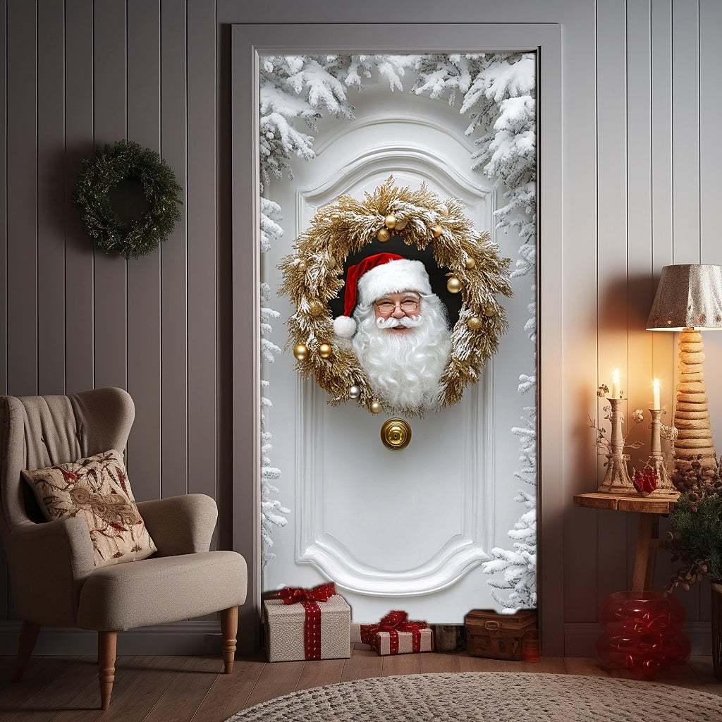 Santa Claus Christmas Door Cover