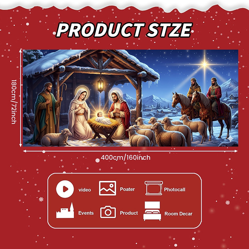 Nativity Christmas Garage Door Cover