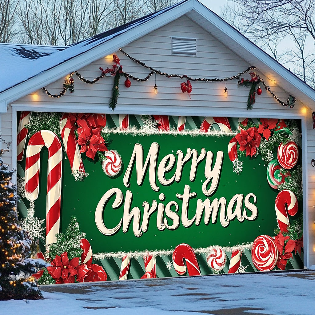 Christmas Stockings Garage Door Cover