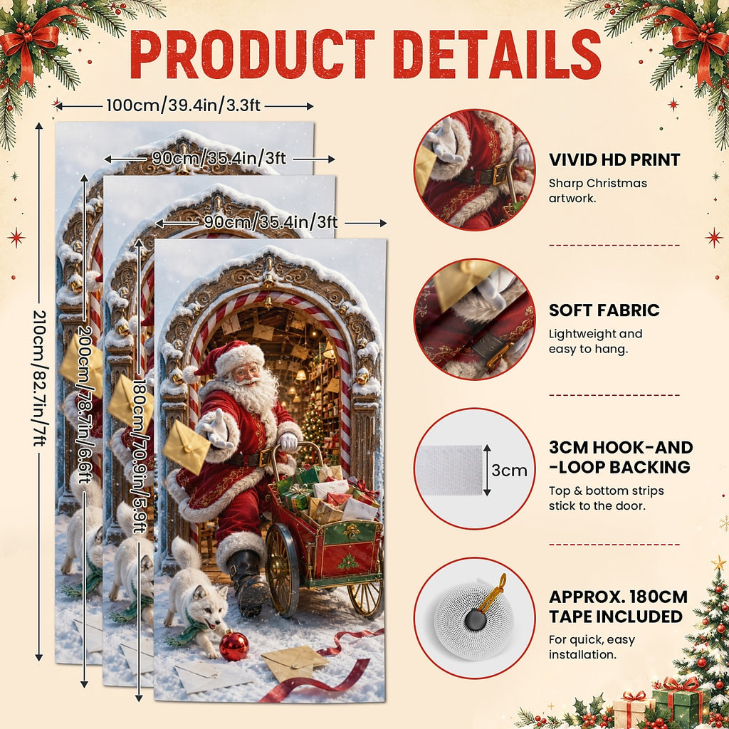 Gingerbread House & Christmas Wreath Christmas Door Cover