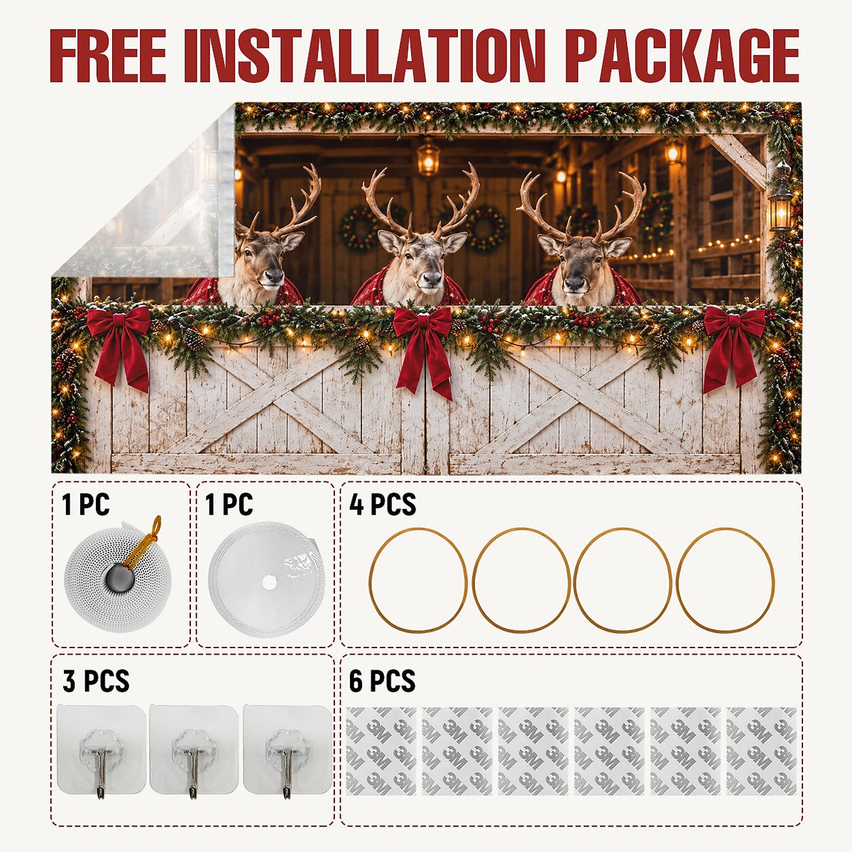 3D Breaking Santa Christmas Garage Banner