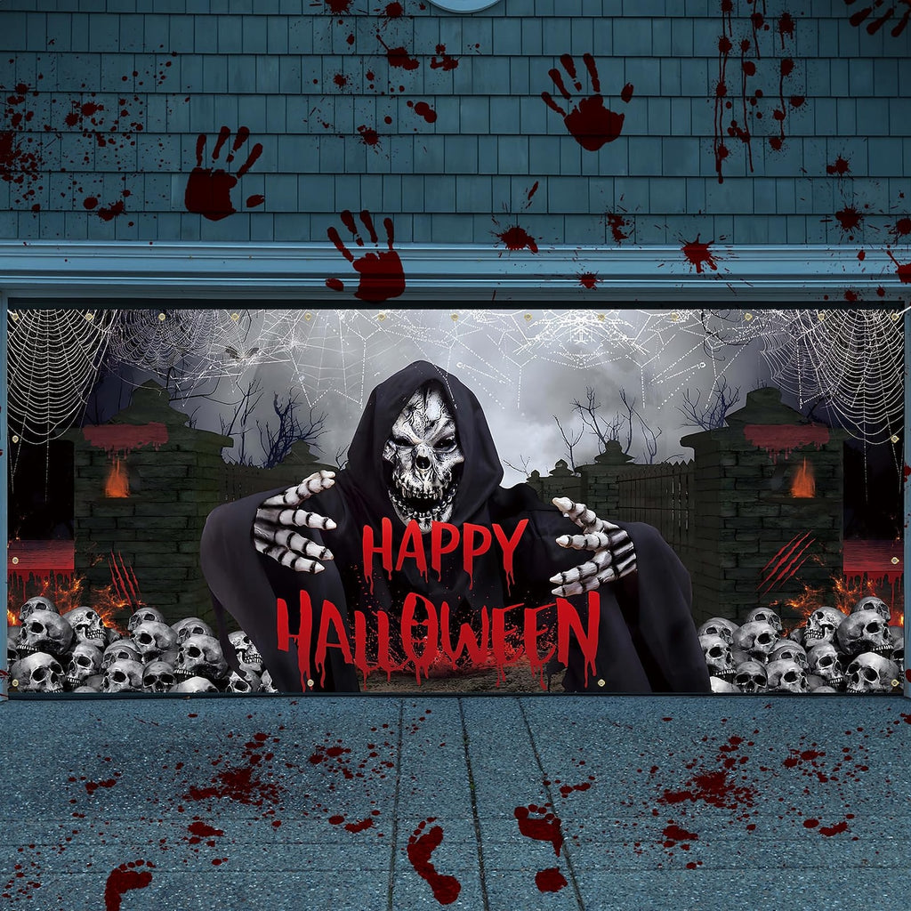 Scary Grim Reaper Mural | Halloween Garage Door Banner Cover