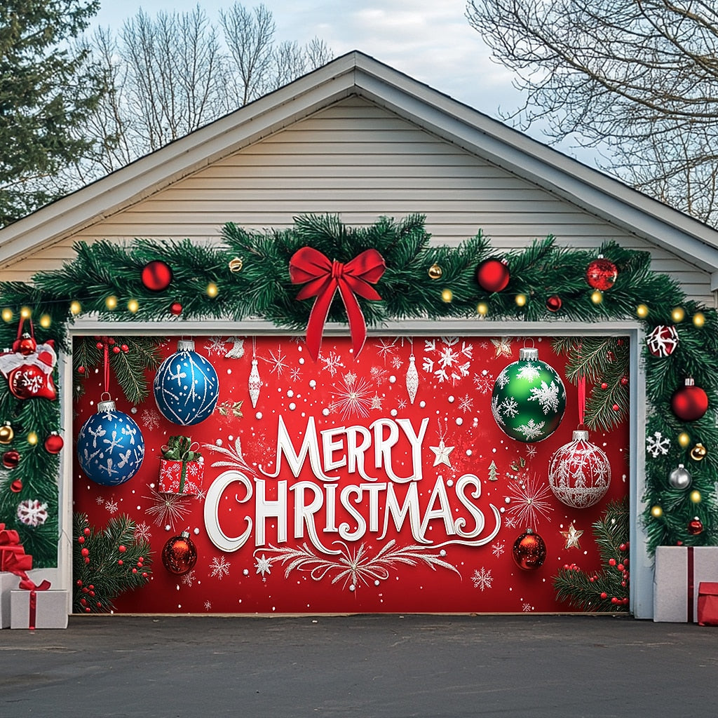 Merry Christmas Garage Door Cover