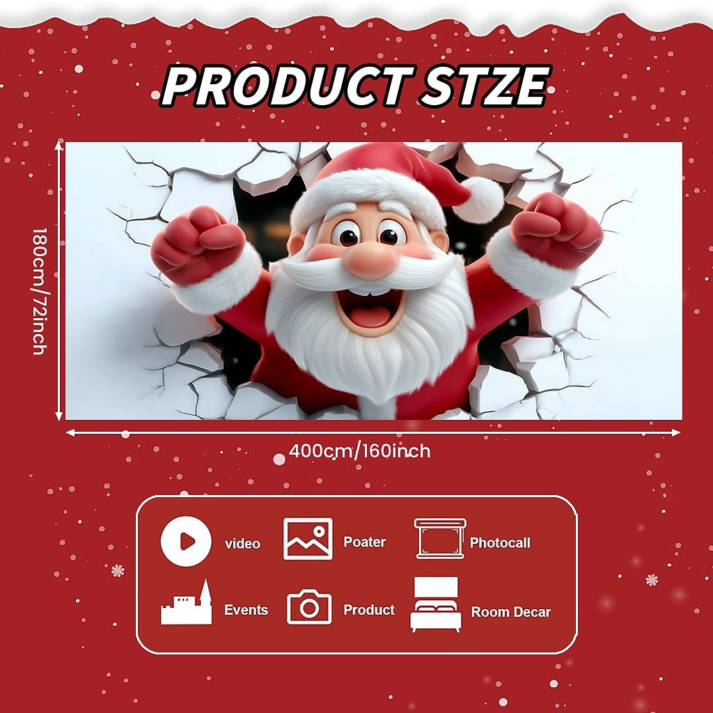3D Santa Breakthrough Garage Door Cover