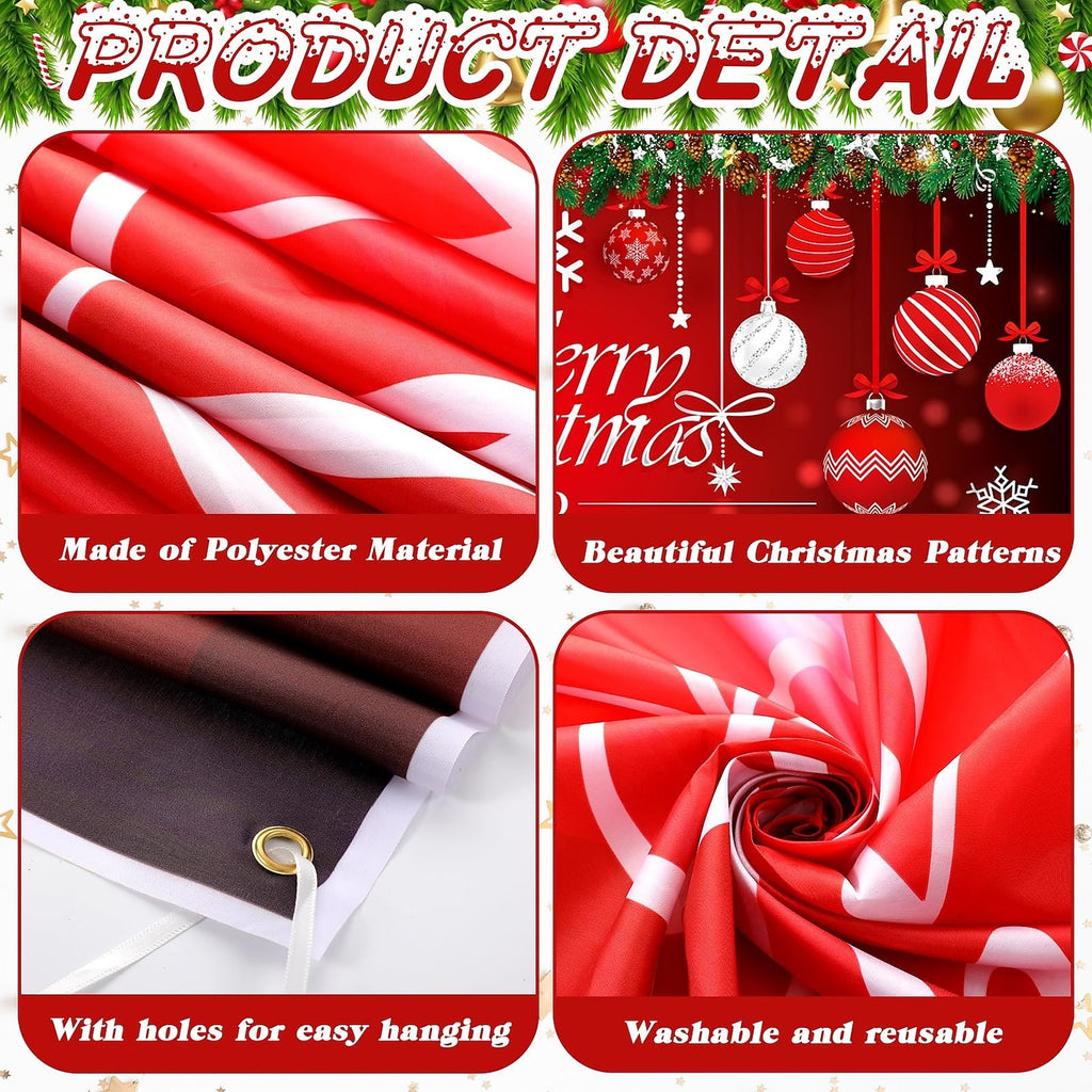 Red Ornament Christmas Garage Door Cover