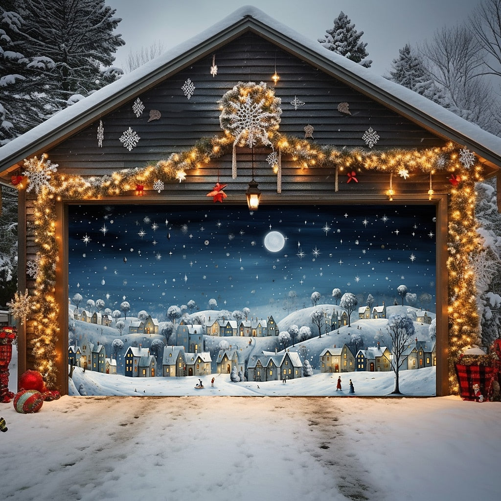 Snowy Forest Garage Door Cover