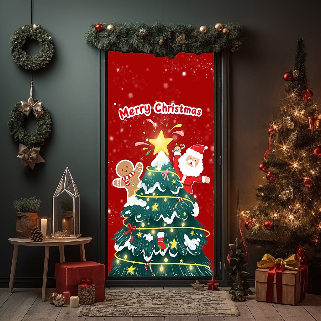 Festive Ornaments Christmas Door Cover
