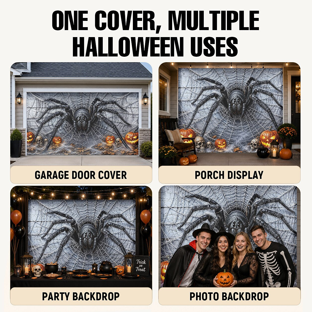 Halloween Spider Garage Door Cover