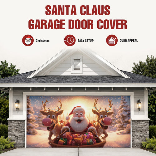 Christmas Gnomes & Elves Garage Door Cover