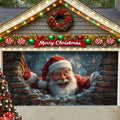 Santa by the Wall Garage Door Cover