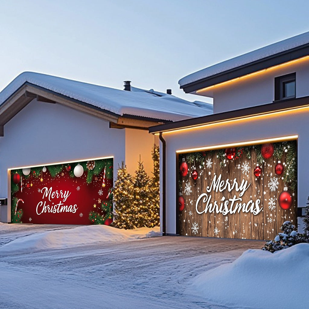 Christmas Stockings Garage Door Cover