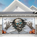 Halloween Skeleton Breaking Wall Garage Door Cover