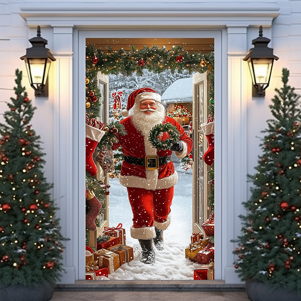 Santa Claus Christmas Door Cover