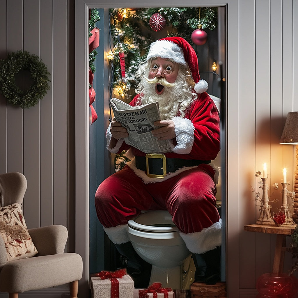 Santa Claus with Gifts Christmas Door Cover