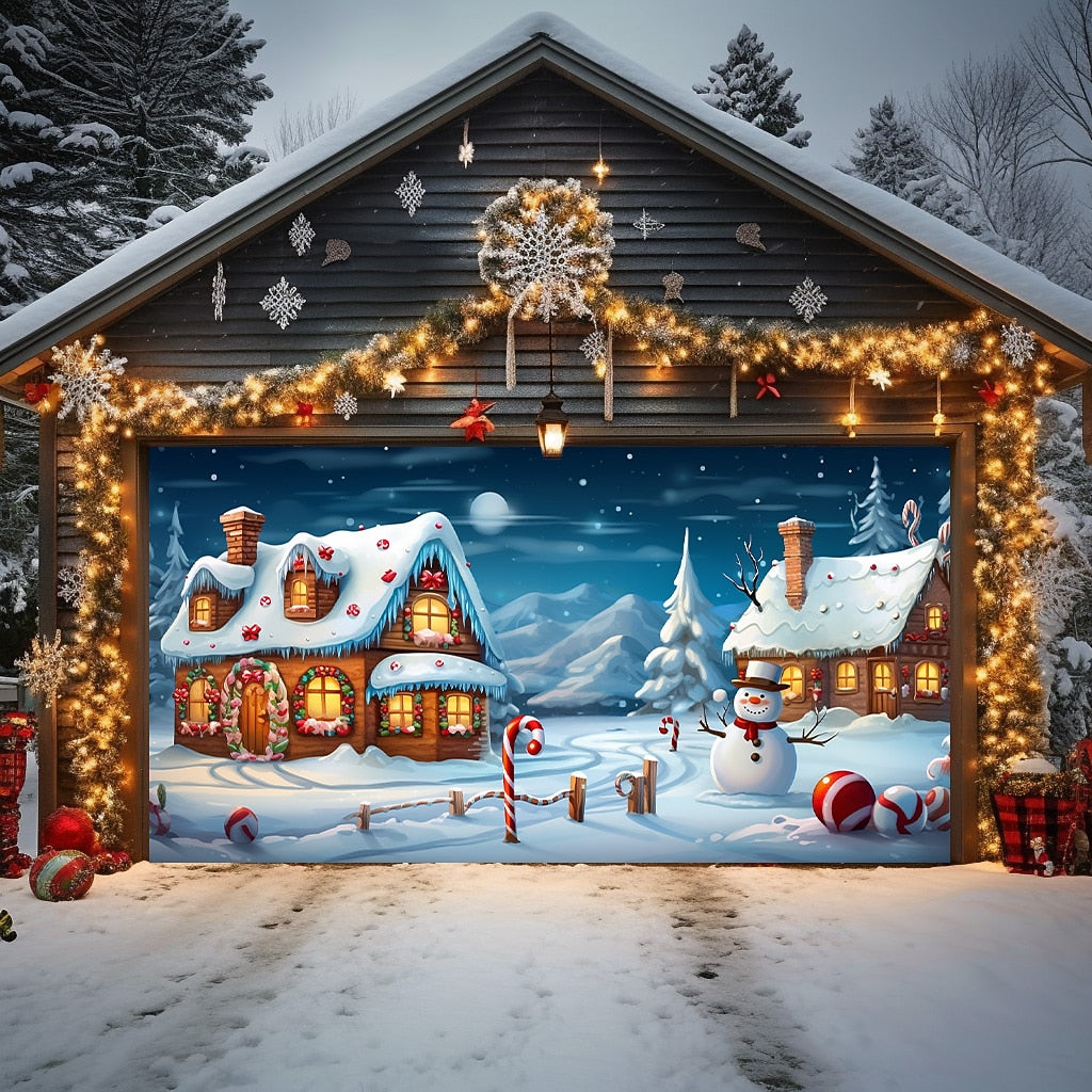 Snowy Forest Garage Door Cover