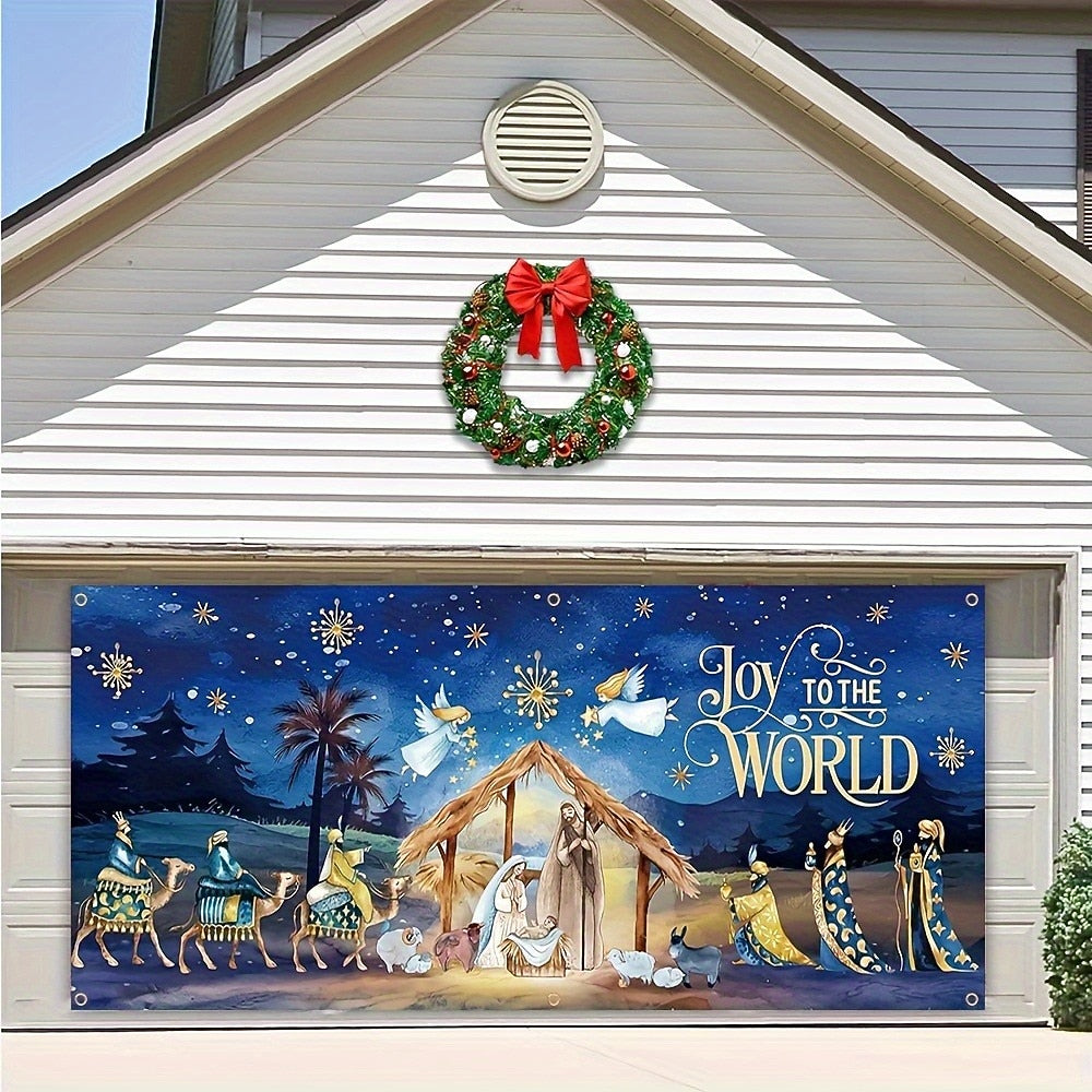 Nativity Christmas Garage Door Cover