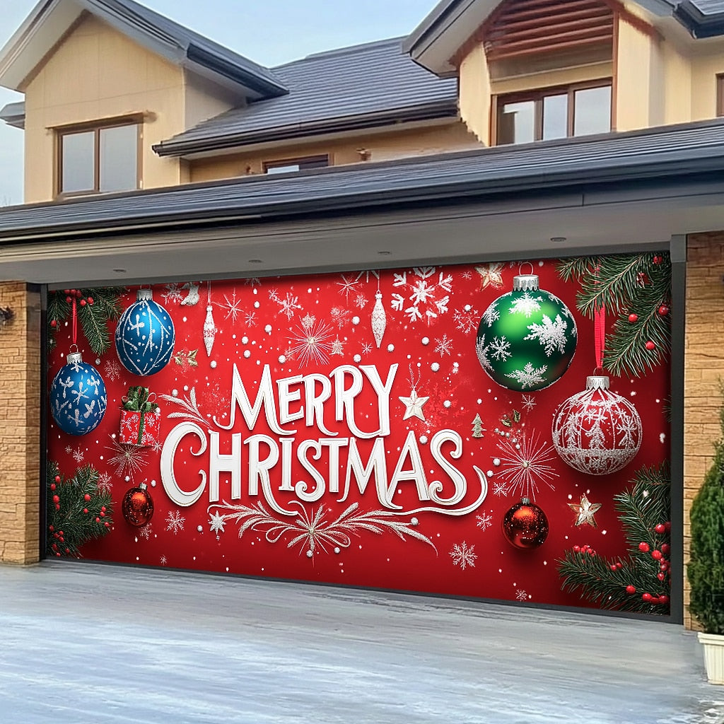 Merry Christmas Garage Door Cover