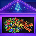 Blacklight Christmas Garage Cover UV Reactive Wreath & Ornaments