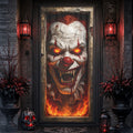 Glass Reaching Hand Banner Halloween Door Cover Evil Clown Horror Face