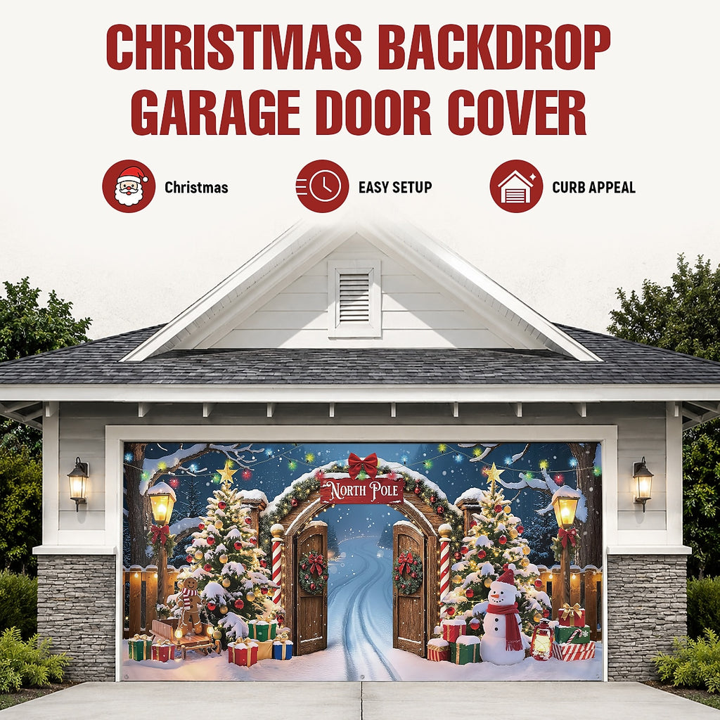 Baubles & Snowflakes Garage Door Cover