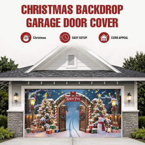 Baubles & Snowflakes Garage Door Cover