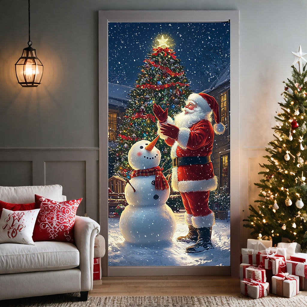 Santa Standing Christmas Door Cover