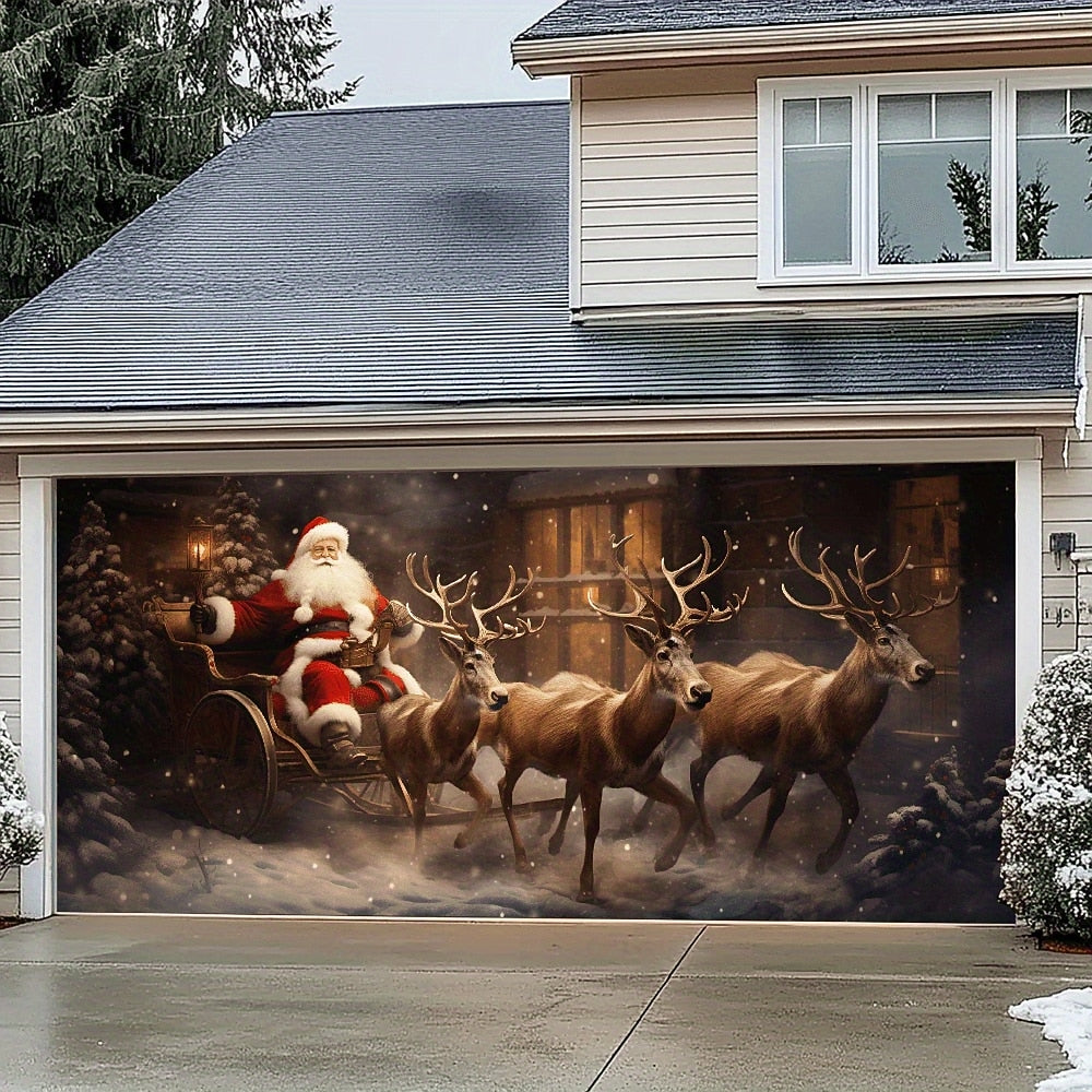 Christmas Snow Village Garage Door Cover