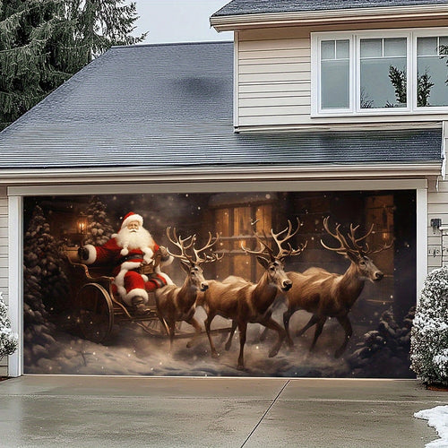 Christmas Snow Village Garage Door Cover