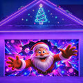 Blacklight Christmas Garage Cover 3D UV Reactive Santa