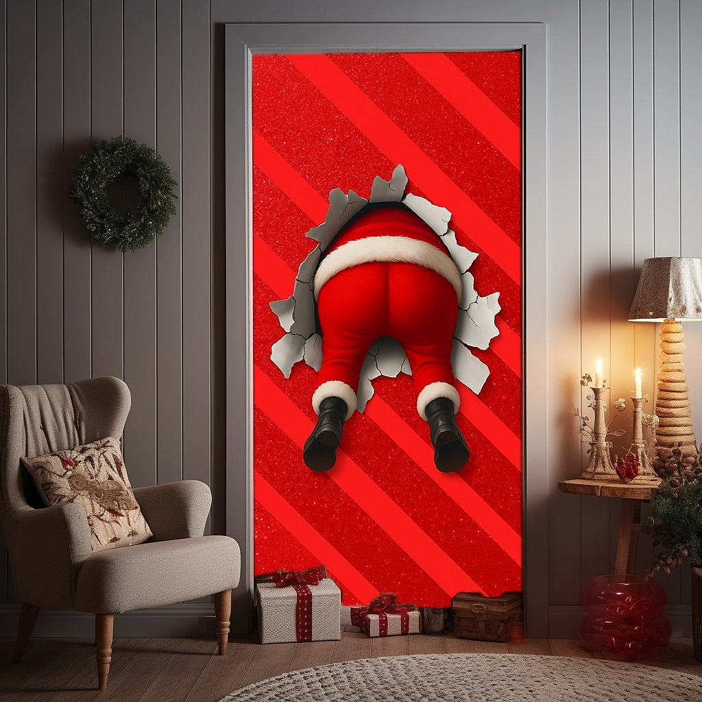 Red Bells & Ribbon Christmas Door Cover
