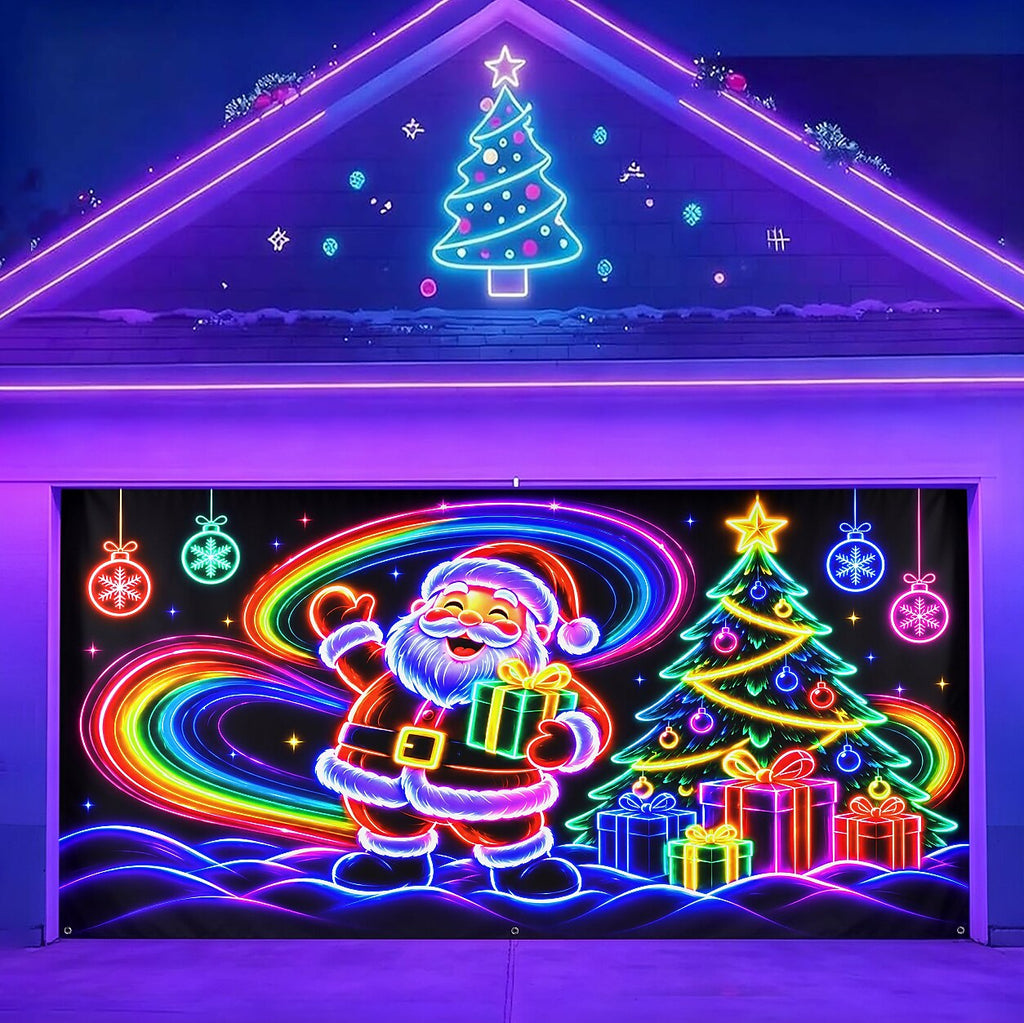 Blacklight Christmas Garage Cover UV Reactive Christmas Angel