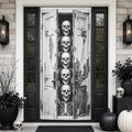 Breaking Skeletons Old Wooden Door Skull Banner Halloween Door