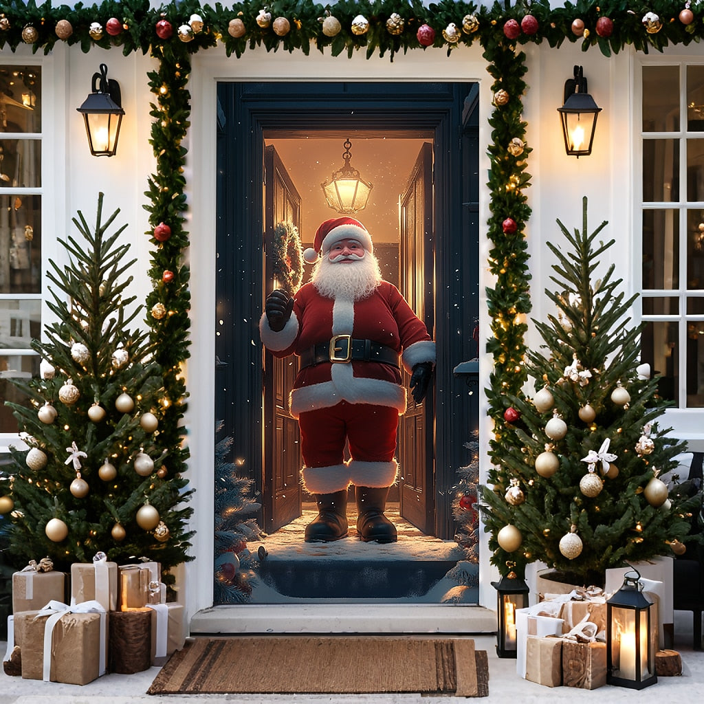 Santa Standing Christmas Door Cover