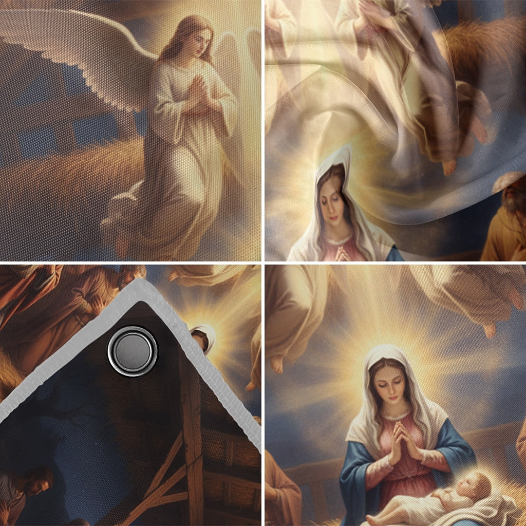 Nativity Scene Garage Door Cover