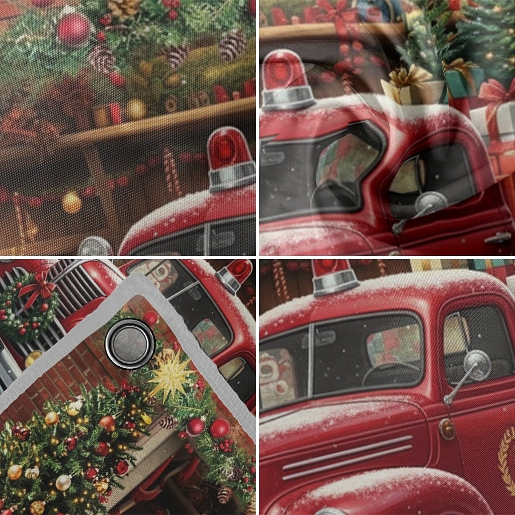 Santa Christmas House Garage Door Cover