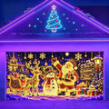 Blacklight Christmas Garage Cover UV Reactive Santa & Snowman