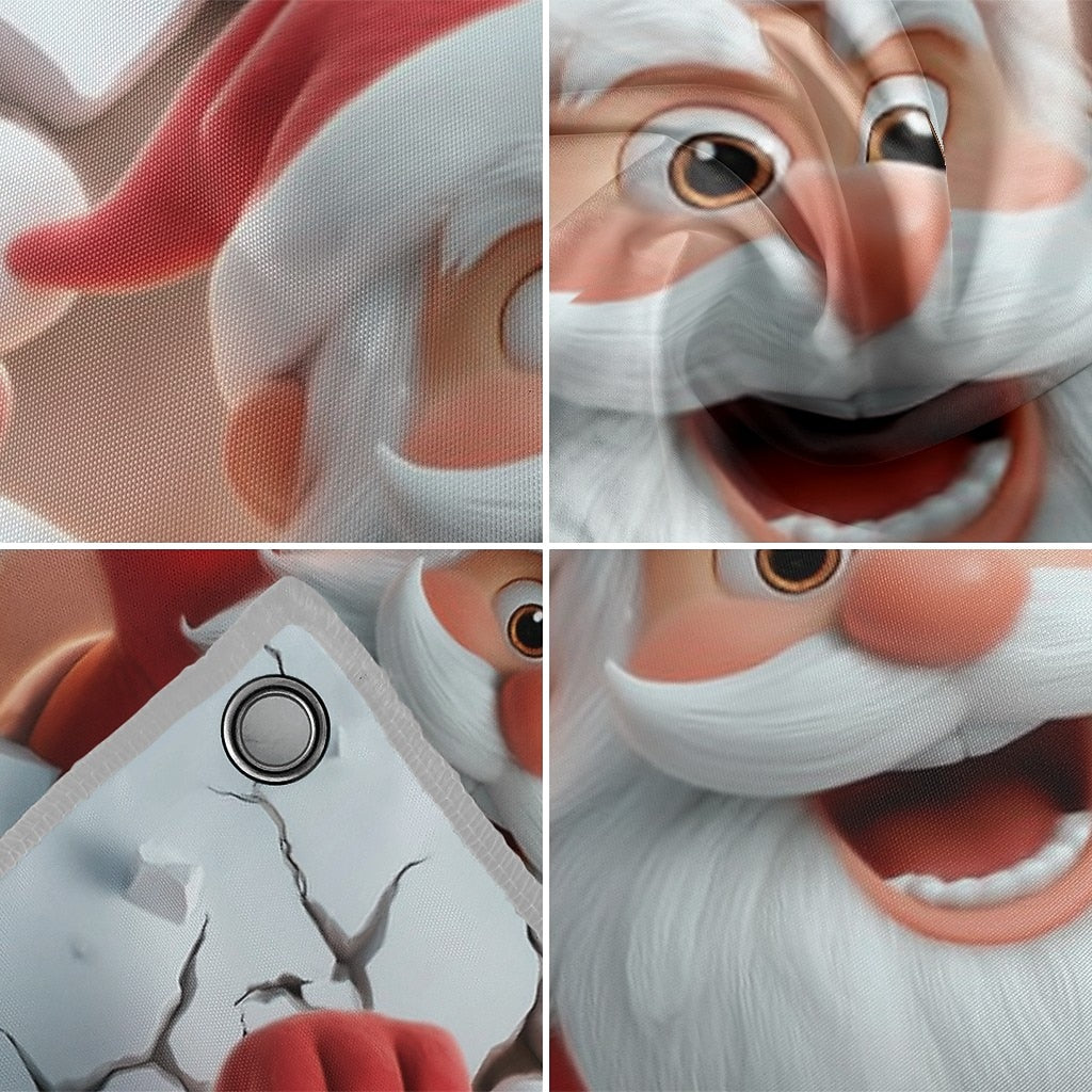 3D Santa Breakthrough Garage Door Cover