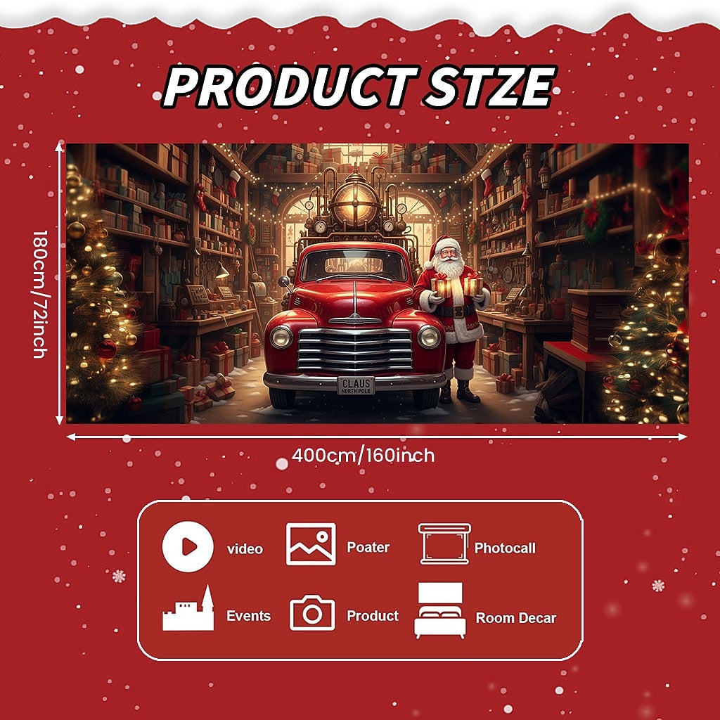 Santa Christmas House Garage Door Cover