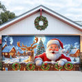 3D Santa & Reindeer Garage Door Cover