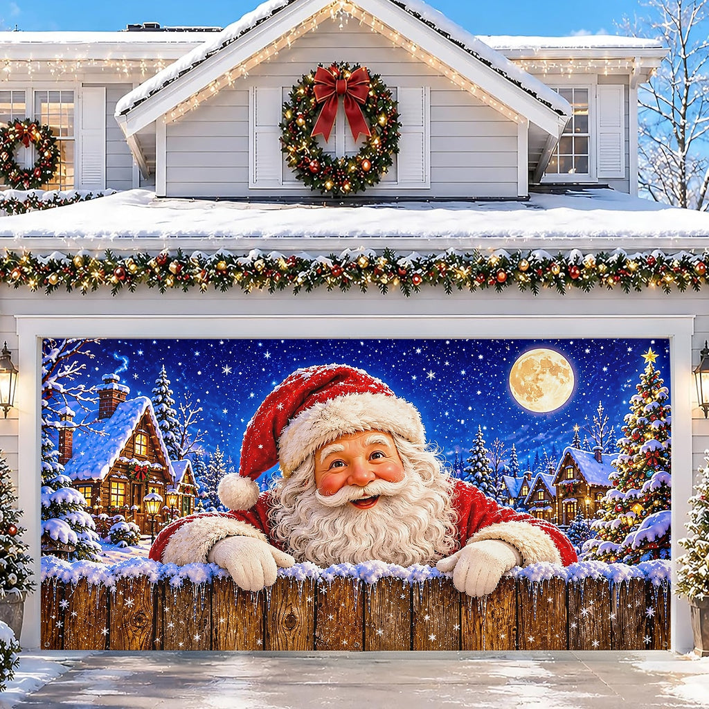 Peeking Santa Garage Door Cover
