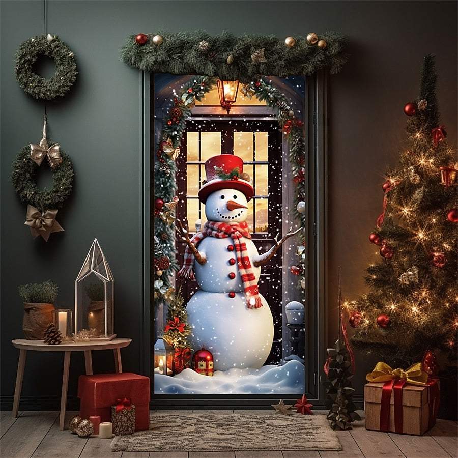 Snowman Christmas Door Cover