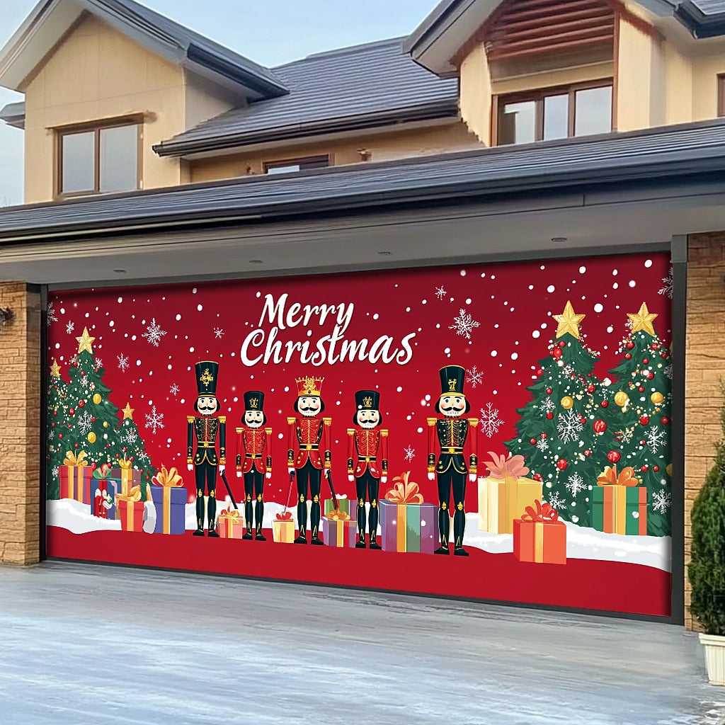 Merry Christmas Garage Door Cover