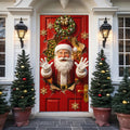 Santa Claus by Fireplace Christmas Door Cover