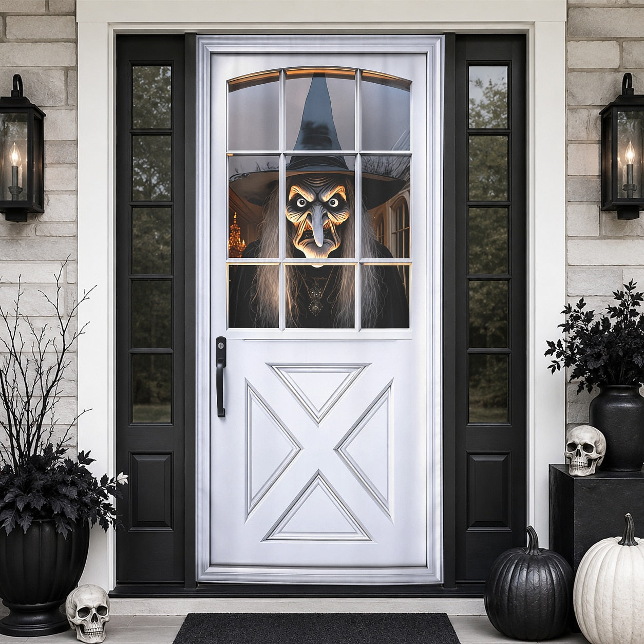 Face Window 3D Illusion Banner Halloween Door Cover Ghost Bride Haunted